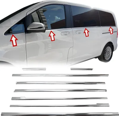 Zdjęcie produktu dla Chromowane listwy okienne ze stali nierdzewnej do VW Touran 1T1 1T2 2003-2010 8TLG Set