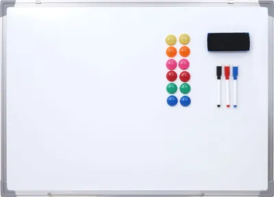 Zdjęcie produktu dla Tablica magnetyczna HWC-C84, tablica do notatek, tablica do przypinania, z akcesoriami ~ 60x45cm