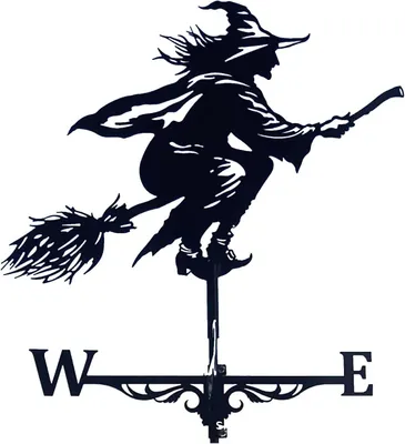 Produktbild von Wetterfahne Hexe - Windfahne aus Metall - Wetterfahne mit Windrichtungsanzeiger - Hexen-Wetterfahne - Gartendeko - für Garten und Dach