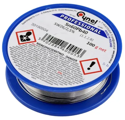 Immagine prodotto di Flussatore con piombo, 0.5mm, 0.1kg, Sn60Pb40, CYNEL, T136247