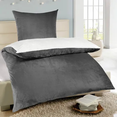 Immagine prodotto di Biancheria da letto reversibile Cashmere Touch - Cloud Castle ( 135x200cm / 80x80cm ) Bianco - Grigio
