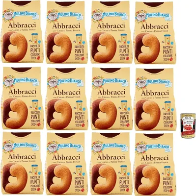 Produktbild von Italian Gourmet 12x 350 g Italienische Abbracci Kekse Kakao & Sahne – Mürbegebäck für Frühstück & Snack, Familienpackung, Kaffee-Begleiter, Original aus Italien + Italian Gourmet Polpa