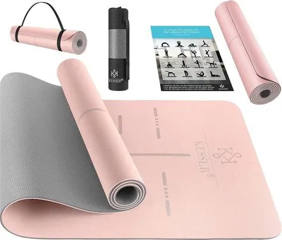 Produktbild von Famanu Gymnastikmatte mit Trageband - Rutschfeste TPE Yoga Matte - Gepolsterte Fitnessmatte