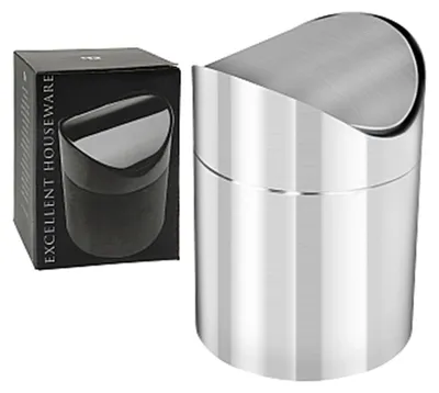 Produktbild von Excellent Houseware Tischabfallbehälter aus Edelstahl mit Schwingdeckel