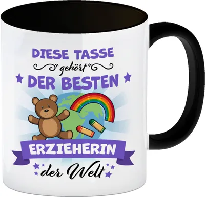 Produktbild von Beste Erzieherin der Welt Kaffeebecher Schwarz