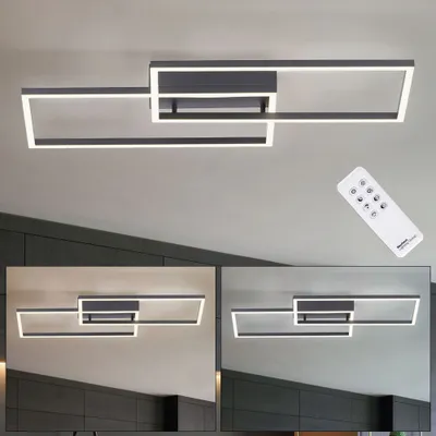 Immagine prodotto di Plafoniera a LED, nera, telecomando, dimmerabile