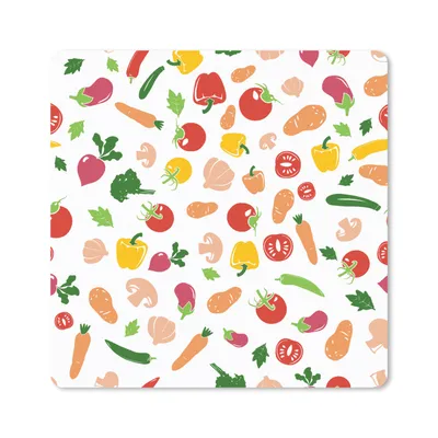 Produktbild von MuchoWow® Mauspad Mousepad Gemüse - Regenbogen - Vegan - Muster 20x20 cm - Mousepads - Maus Mat - Pad - Mausunterlage - Desk Mat - Bureauartikeln