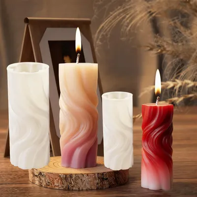 Produktbild von 2 Gießkerzenformen, Silikonform für eine Wachskerzenwelle