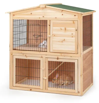 Immagine prodotto di Conigliera gabbiotto per piccoli animali - Legno - 98 x 54 x 100 cm - Per esterno