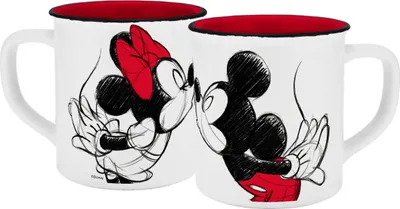 Produktbild von Tasse Mickey Kiss Sketch rot Emaille-Optik 400ml