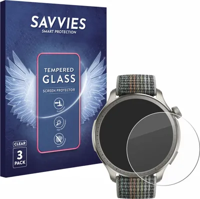 Produktbild von 3x Savvies Schutzglas für Huami Amazfit Balance Displayschutz 9H Glas klar transparent
