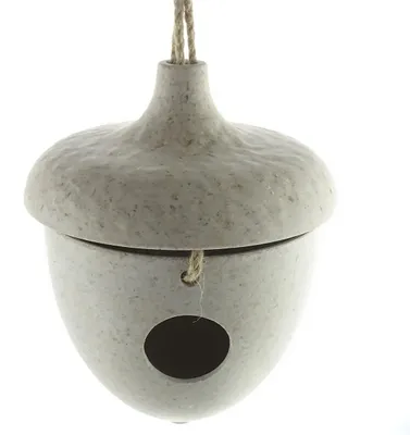 Produktbild von Riffelmacher Vogelhaus Eicheldesign Natur Reisspreu/Kunststoff Ø 16,4 x 19 cm