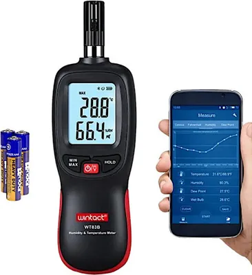 Obrázek produktu pro Vlhkoměr WINTACT WT83B Bluetooth s aplikací pro Android