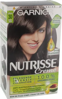 Produktbild von L'Oréal Garnier Nutrisse Creme Coloration Dunkelbraun 30 - 160g