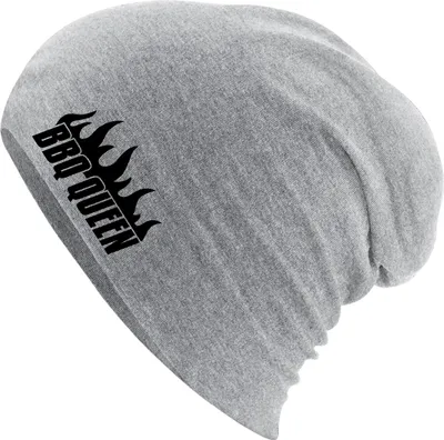 Produktbild von Huuraa Beanie BBQ Queen Flammen Heather Grey One Size Baumwolle und Elasthan Mütze Geschenkidee