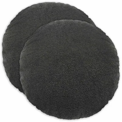 Immagine prodotto di vidaXL, 2 federe per cuscini, HEERLEN, grigio scuro, diametro 40 cm, tessuto bouclé