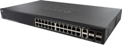 Produktbild von Cisco Small Business SG350X-24MP, Managed, L2+/L3, Gigabit Ethernet (10/100/1000), Power over Ethernet (PoE), Rack-Einbau, 1U