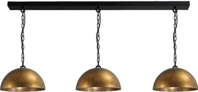 Produktbild von masterlight Pendelleuchte Larino 3-flammig Stahl Altmessing 130x30cm