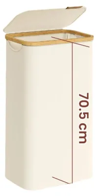 Produktbild von Wäschekorb mit Deckel – Kleiderkorb – 65 l – 600D Oxford – 42 x 22,5 x 70,5 cm
