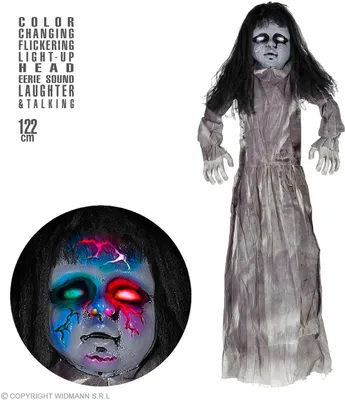 Obrázek produktu pro "Zabijácká panenka" světlo a zvuk 122 cm | Halloween dekorace
