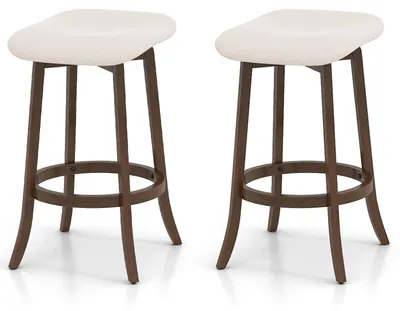 Productafbeelding van FANTASK 60° draaibare barkruk, set van 2, houten barkruk 74 cm met voetsteun, modern design