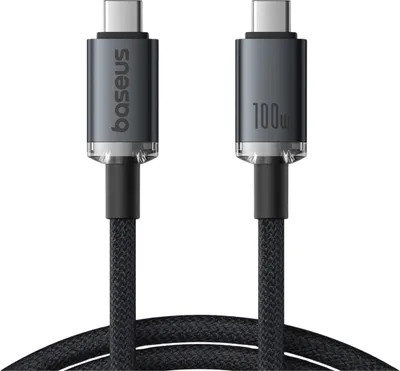 Image de USB-C to USB-C Cable Baseus Crystal Shine Series, 100W, 5A, 20Gbps, 1.5m, Black P10318204111-00