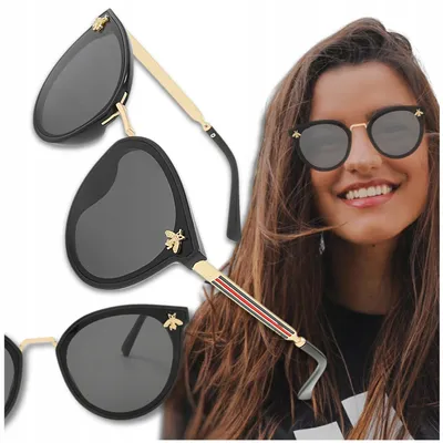 Produktbild von EdiBazzar Damen Elegante Oval Schwarz Sonnenbrille UV400