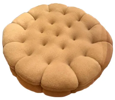 Image de Coussin « Cookie » : coussin d'assise mignon, moelleux et respirant, rembourré de coton PP, idéal pour les dortoirs, les chambres ou à côté du lit – 450 g, couleur abricot