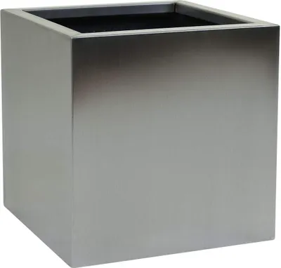 Immagine prodotto di Vaso da fiori BLOCK in acciaio inossidabile spazzolato 40x40x40 cm