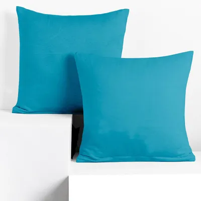 Productafbeelding van 2 kussenslopen, jersey katoen, met rits, marineblauw - 40 x 145 cm