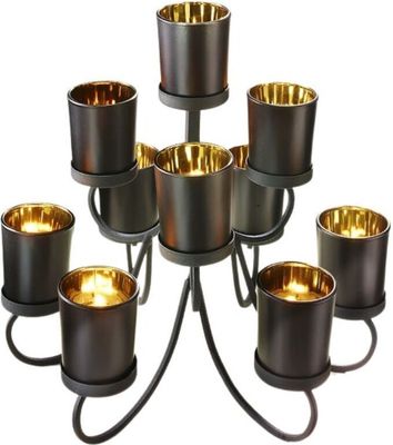 Teelichthalter 10-flammig aus Metall Kerzenhalter Teelicht Kerzen Ständer
