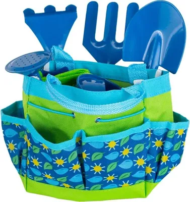 Produktbild von Gartenwerkzeug Set Für Kinder Mit Gartentasche Handschuhe Und Gießkanne 6-tlg