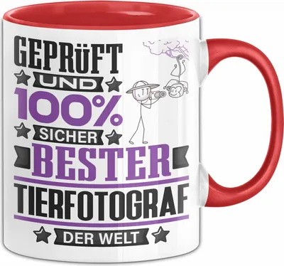 Produktbild von Tierfotograf Geschenk Lustiger Spruch für Tierfotograf Geschenkidee Bester Tierfotograf Der Welt (Rot)