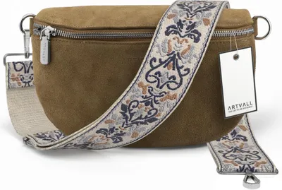 Produktbild von ARTVALL - Umhängetasche aus Wildleder, Klein mit verstellbarem Schultergurt, abnehmbares Taschenband, Crossbody Bag in Hellbraun