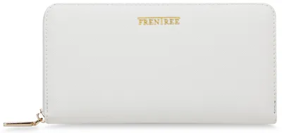Produktbild von FRENTREE® Damen Geldbörse groß mit RFID-Schutz, 100% , elegantes Portemonnaie mit Handyfach - Weiß