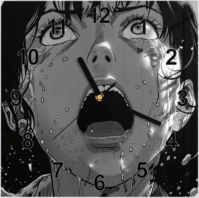 Produktbild von Wanduhr aus Glas mit Motiv Schreiender Ausdruck- 30 x 30 cm - inkl. Aufhängesystem