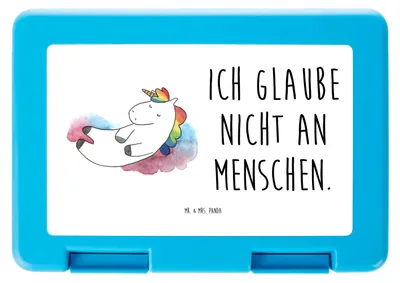 Produktbild von Mr. & Mrs. Panda Bento Box Einhorn Wolke 7 - Weiß - Geschenk, Essensbox, Bentobox, Menschen, Butterbrotdose, Unicorn, Einhörner, Verliebt, Brotbehälter, Lunchbox