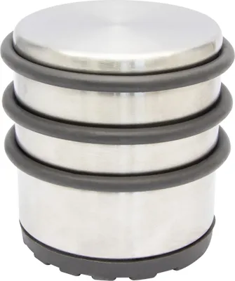 Produktbild von WAGNER Türstopper TOWER - Ø 70 x 70 mm, Industriestahl in Edelstahloptik, Kautschuk schwarz, zum Hinstellen - 15507200