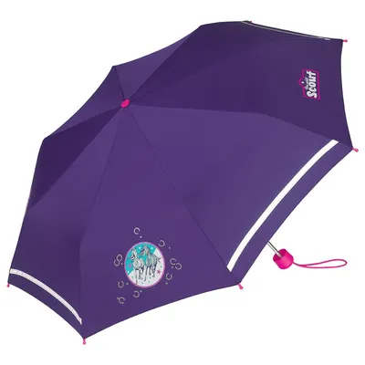 Produktbild von Scout Kinder-Taschenschirm mit reflektierenden Streifen Wild Horse/Pferde