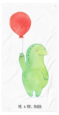 Produktbild von Mr. & Mrs. Panda Badehandtuch Schildkröte Luftballon - Weiß - Geschenk, Motivation, Großes, Duschtuch, Duschhandtuch, Handtuch, Strandtuch, Jahrmarkt, Ballon