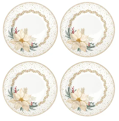 Produktbild von Easy Life Weihnachtliche Porzellan Dessertteller 4er Set