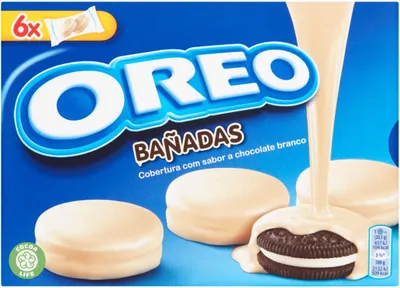 Obrázek produktu pro Kakaové sušenky Oreo s vanilkovou náplní a bílou polevou 246 G (12 kusů)