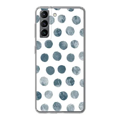 Produktbild von MuchoWow® Handyhülle Schutzhülle Hülle für Samsung Galaxy S21 Polka dots - Grau - Weiß Silikon Softcase Handy Hülle - Softcase