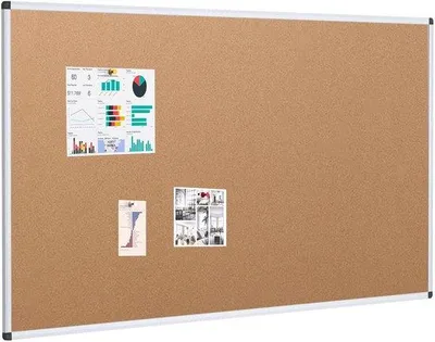 Produktbild von Famanu Pinnwand Kork 150 x 90 cm - mit silberfarbenem Aluminiumrahmen