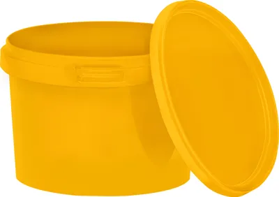 Produktbild von BenBow Eimer mit Deckel 0,5L x1 Gelb - lebensmittelecht, stabil, luftdicht, auslaufsicher, geruchsneutral - Plastikeimer mit Henkel - leer