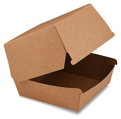 Produktbild von 50x Hamburgerboxen kraft braun Fettbarriere 11x11x9cm