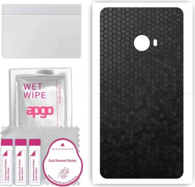 Produktbild von apgo Rückseite Schutzfolie, Skin, kompatibel mit Xiaomi Mi Note 2, Hinten Displayschutzfolie aus Vinylfolie, kratzfest, einfache Montage - Schwarze Honigwabe