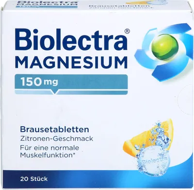 Produktbild von Biolectra Magnesium 150 mg Brausetabletten Zitronengeschmack, 20 St. Tabletten