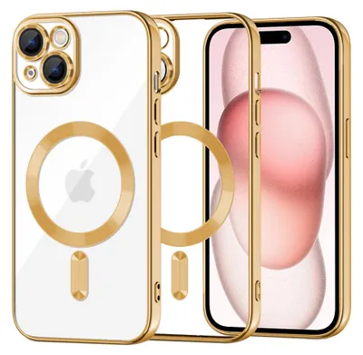 Zdjęcie produktu dla Etui MagSafe dla iPhone 15 - Złoty Kryształ KP38097