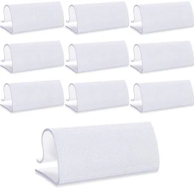 Image de Pinces pour nappes, épaisses, larges, transparentes, en plastique, lot de 10